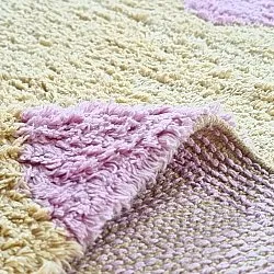 Kolo koberce - Amira Natural Cotton Shaggy (béžová/fialová)