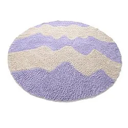 Rund matta - Amira Natural Cotton Shaggy (lila/beige)