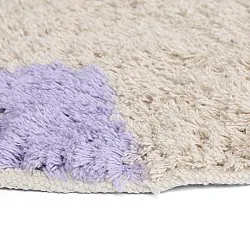 Rund matta - Amira Natural Cotton Shaggy (lila/beige)