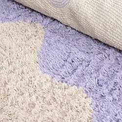 Rund matta - Amira Natural Cotton Shaggy (lila/beige)