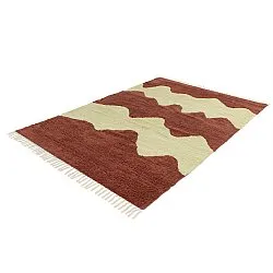 Koberce s chlpmi - Amira Natural Cotton Shaggy (červená/bežová)