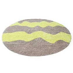 Kolo koberce - Amira Natural Cotton Shaggy (taupe/žltá)