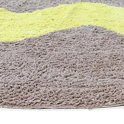 Kolo koberce - Amira Natural Cotton Shaggy (taupe/žltá)