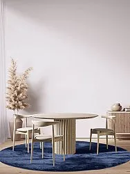 Kruhové koberce - Aranga Super Soft Fur (tmavomodrá)