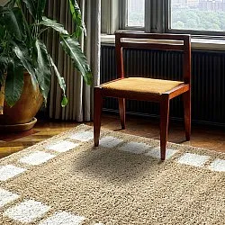 Chlpaté koberce - Asilah (béžová/biela)