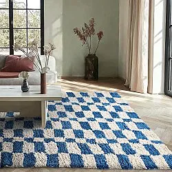 Ryamattor - Atrani Natural Cotton Shaggy (blå)