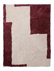 Ryamattor - Begur Natural Cotton Shaggy (offwhite/vinröd)