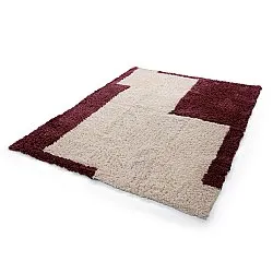 Ryamattor - Begur Natural Cotton Shaggy (offwhite/vinröd)