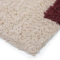 Ryamattor - Begur Natural Cotton Shaggy (offwhite/vinröd)