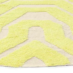 Kolo koberce - Callista Natural Cotton Shaggy (žltý)