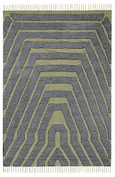 Koberce s dlhým vlasom - Callista Natural Cotton Shaggy (čierna/zelená)