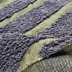 Koberce s dlhým vlasom - Callista Natural Cotton Shaggy (čierna/zelená)