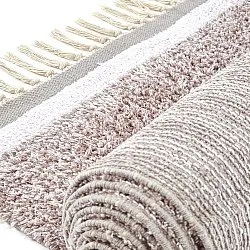 Koberce s dlhým vlasom - Celina Natural Cotton Shaggy (taupe/lavender)