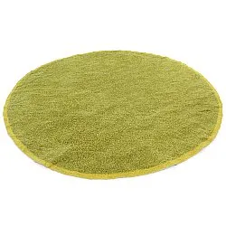 Kolo koberce - Celina Natural Cotton Shaggy (zelená/žltá)