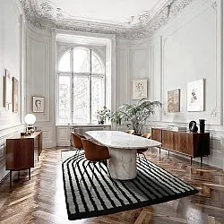 Chlpaté koberce - Cluny (biela/čierna)