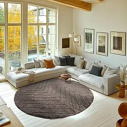 Kolo koberce - Conara Natural Cotton Shaggy (taupe)