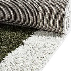 Koberce s dlhým vlasom - Conques (zelená/biela)