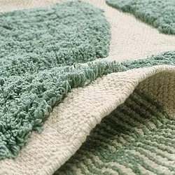 Kolo koberce - Cyrus Natural Cotton Shaggy (zelená)