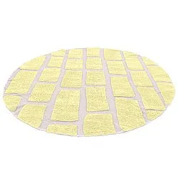 Kolo koberce - Cyrus Natural Cotton Shaggy (žltý)