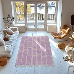 Koberce s dlhým vlasom - Cyrus Natural Cotton Shaggy (fialová)