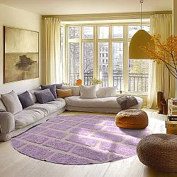 Kolo koberce - Cyrus Natural Cotton Shaggy (fialová)