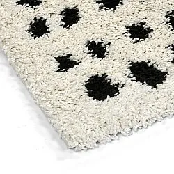 Koberce s dlhým vlasom - Dotty (čierna/biela)