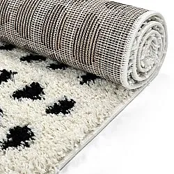 Koberce s dlhým vlasom - Dotty (čierna/biela)