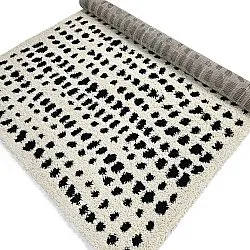 Koberce s dlhým vlasom - Dotty (čierna/biela)