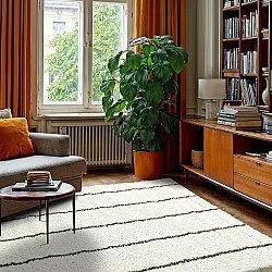 Koberce s dlhým vlasom - Eze (biela/zelená)