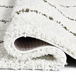 Koberce s dlhým vlasom - Eze (biela/zelená)