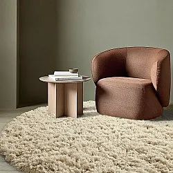 Kolo koberce - Fassale Hand Woven Wool Shaggy (krémový)