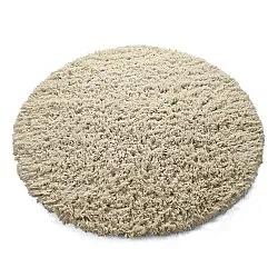 Kolo koberce - Fassale Hand Woven Wool Shaggy (krémový)