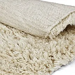 Kolo koberce - Fassale Hand Woven Wool Shaggy (krémový)