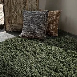 Koberce s dlhým vlasom - Fassale Hand Woven Wool Shaggy (machovo zelený)