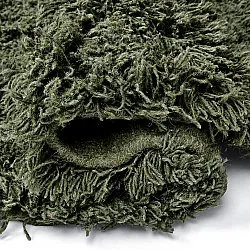 Kolo koberce - Fassale Hand Woven Wool Shaggy (machovo zelený)