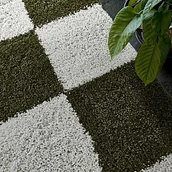 Koberce s dlhým vlasom - Gordes (zelená/biela)