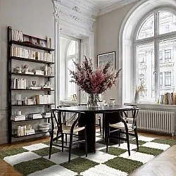 Koberce s dlhým vlasom - Gordes (zelená/biela)