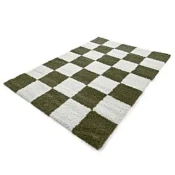 Koberce s dlhým vlasom - Gordes (zelená/biela)