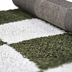 Koberce s dlhým vlasom - Gordes (zelená/biela)