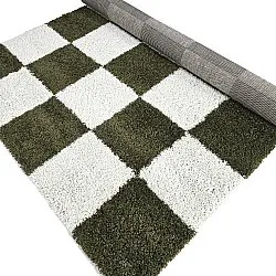 Koberce s dlhým vlasom - Gordes (zelená/biela)