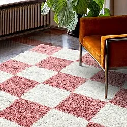 Koberce s dlhým vlasom - Gordes (ružová/biela)