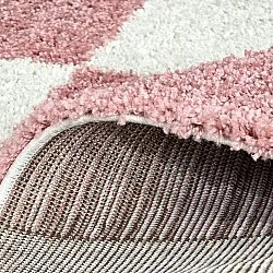 Koberce s dlhým vlasom - Gordes (ružová/biela)