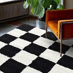 Koberce s dlhým vlasom - Gordes (čierna/biela)