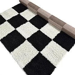 Koberce s dlhým vlasom - Gordes (čierna/biela)