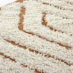 Kruhový koberec - Holwell Natural Cotton Shaggy (špinavá biela/hnedá)