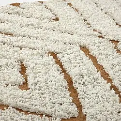 Kruhový koberec - Holwell Natural Cotton Shaggy (špinavá biela/hnedá)