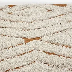 Kruhový koberec - Holwell Natural Cotton Shaggy (špinavá biela/hnedá)