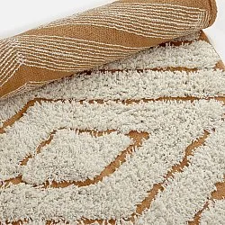 Kruhový koberec - Holwell Natural Cotton Shaggy (špinavá biela/hnedá)