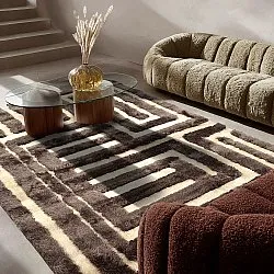 Koberce s dlhým vlasom - Karbala (bežová/hnedá)