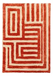 Koberce s dlhým vlasom - Karbala (krémová/červená)